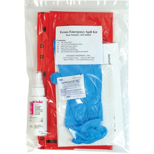 Econo Emergency Spill Kit, 7 Pieces, 9 X 12