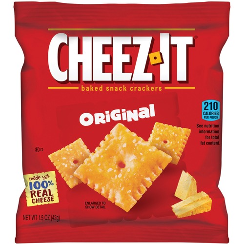 CHEEZ-IT CRACKERS, 1.5 OZ SINGLE-SERVING SNACK PACK, 8/BOX