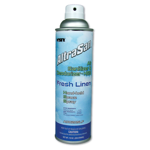 HANDHELD AIR SANITIZER/DEODORIZER, FRESH LINEN, 10 OZ AEROSOL, 12/CARTON