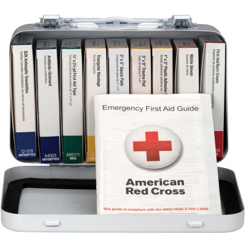 Unitized First Aid Kit For 10 People, 64-Pieces, Osha/ansi, Metal Case