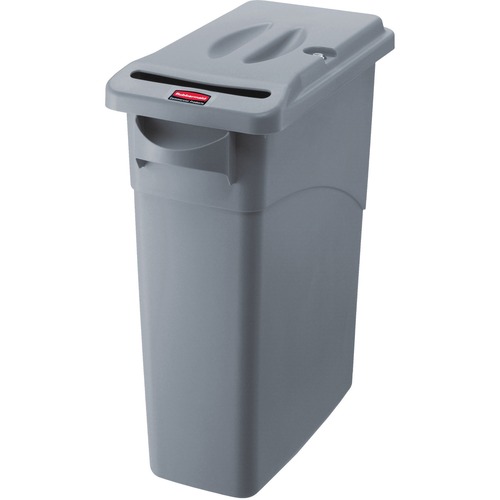 Rubbermaid Commercial Products  Confidential Container,w/Lid 23,Gallon,11"x20"x31",4/CT,Gray