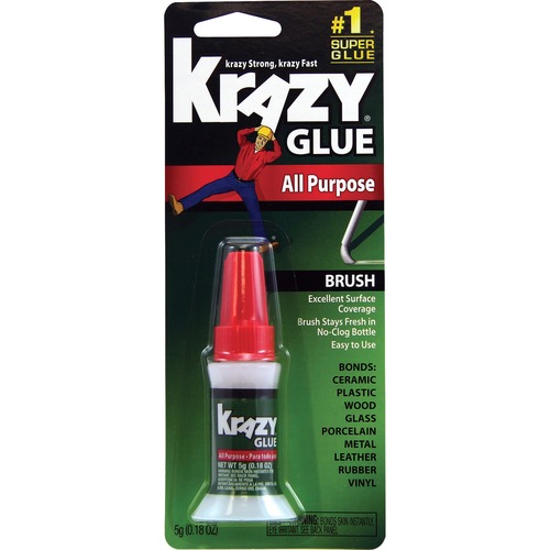 ALL PURPOSE BRUSH-ON KRAZY GLUE, 0.17 OZ, DRIES CLEAR