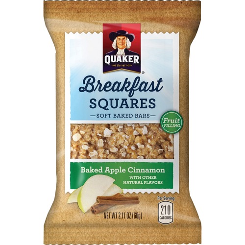Quaker Foods  Breakfast Squares, Baked Apple Cinnamon, 2.11 oz., 6/BX, Tan
