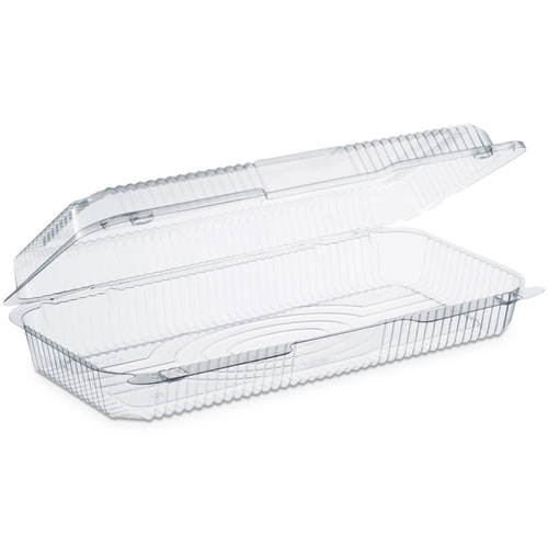 STAYLOCK CLEAR HINGED LID CONTAINERS, 50.2 OZ, 6.8W X 13.4L X 2.6H, 200/CARTON