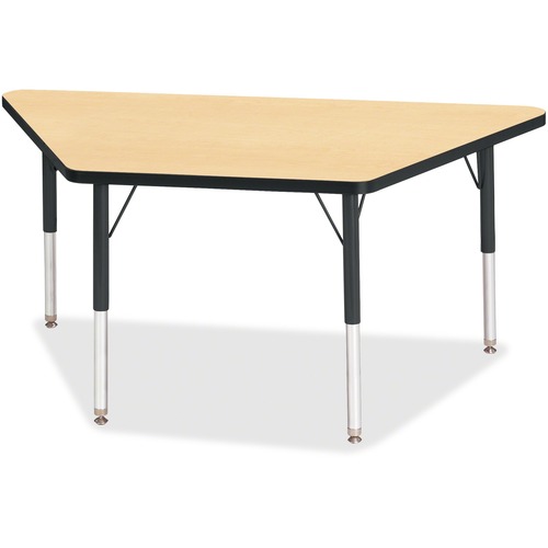 Jonti-Craft, Inc.  Activity Table, Trapezoid, 15"-24"x24"x48", Maple/Black