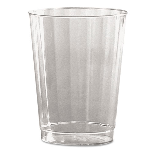 Classic Crystal Plastic Tumblers, 10 Oz., Clear, Fluted, Tall, 12/pack