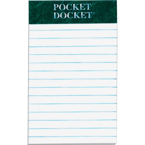 DOCKET RULED PERFORATED PADS, MEDIUM/COLLEGE RULE, 3 X 5, WHITE, 50 SHEETS, 12/PACK