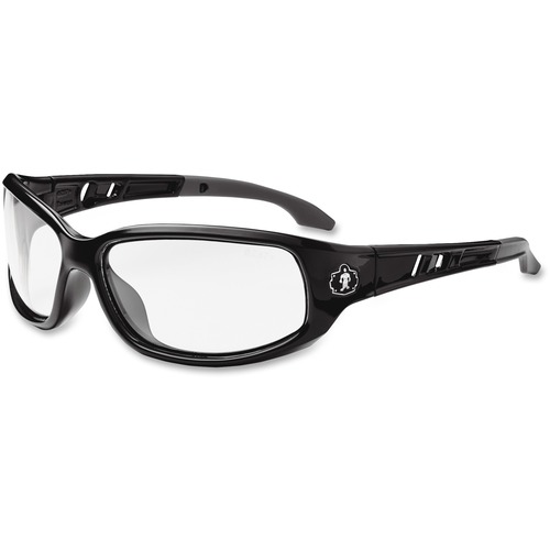 Ergodyne  Smooth Medium Frame Clear Lens Safety Glasses, BK