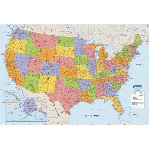 MAP,UNITED STATES,LAMINATED