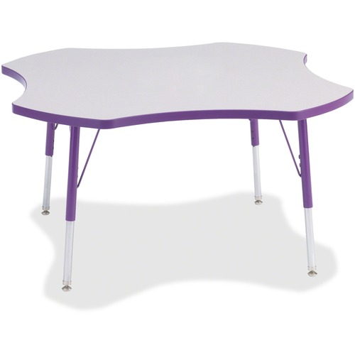 Jonti-Craft, Inc.  Activity Table, Four-Leaf, 24"-31"x48", Purple