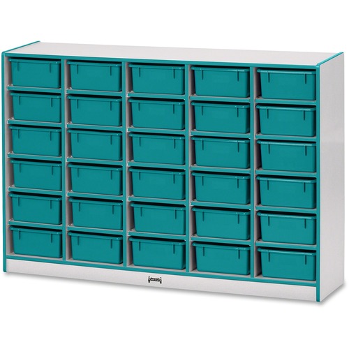 Jonti-Craft, Inc.  Mobile 30 Tub Storage,w/Bins,42"x60"x15",Teal