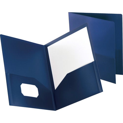 Poly Twin-Pocket Folder, Holds 100 Sheets, Opaque Dark Blue