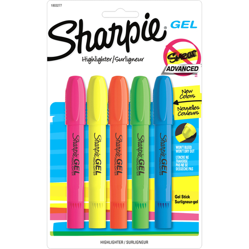 HIGHLIGHTER,SHARPIE,GEL,5PK