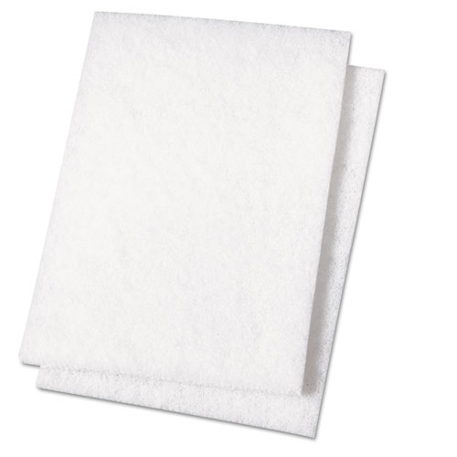 Light Duty Scour Pad, White, 6 X 9, 20/carton