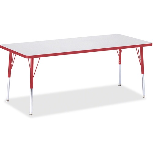 Jonti-Craft, Inc.  Kydz Activity Table, 30"x72"x15"-24", Gray/Red