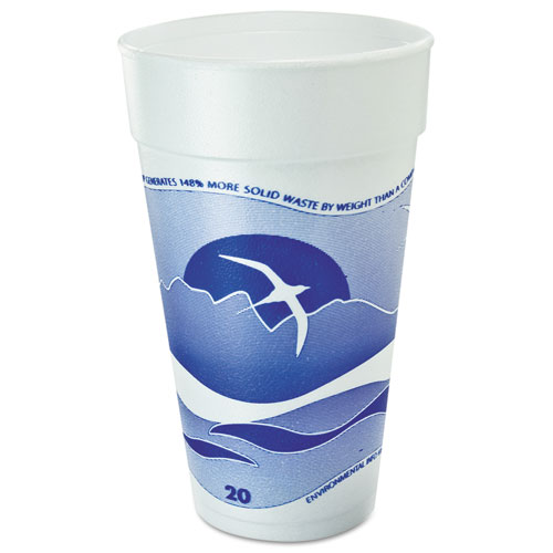 Horizon Foam Cup, Hot/cold, 20oz., Printed, Blueberry/white, 25/bag, 20/ct