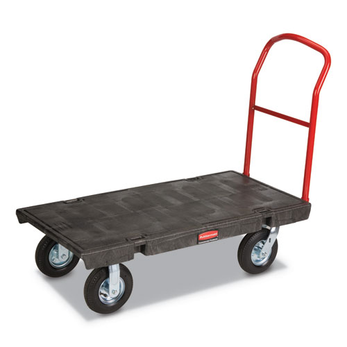 HEAVY-DUTY PLATFORM TRUCK CART, 1,200 LB CAPACITY, 24 X 48 PLATFORM, BLACK