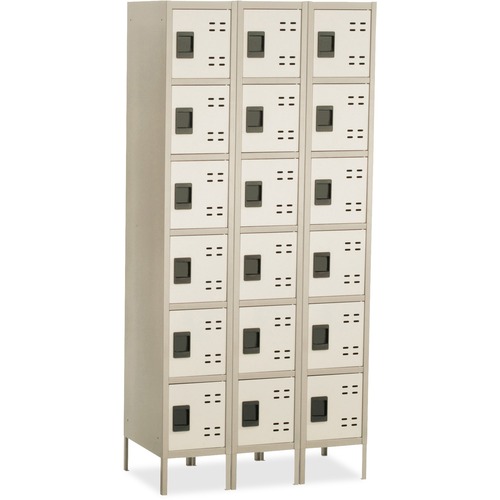 Three-Column Box Locker, 36w X 18d X 78h, Two-Tone Tan