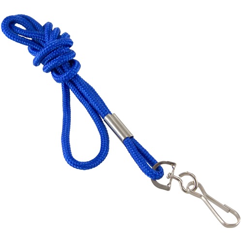 Rope Lanyard With Hook, 36", Nylon, Blue
