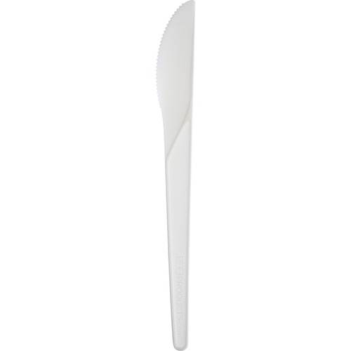 PLANTWARE COMPOSTABLE CUTLERY, KNIFE, 6", PEARL WHITE, 50/PACK, 20 PACK/CARTON
