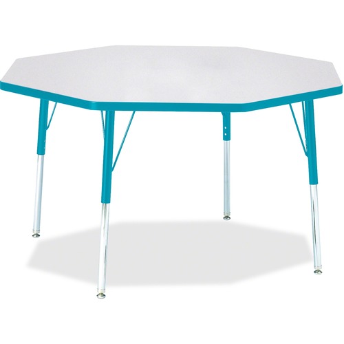 Jonti-Craft, Inc.  Activity Table, Octagon, 24"-31"x48", Teal