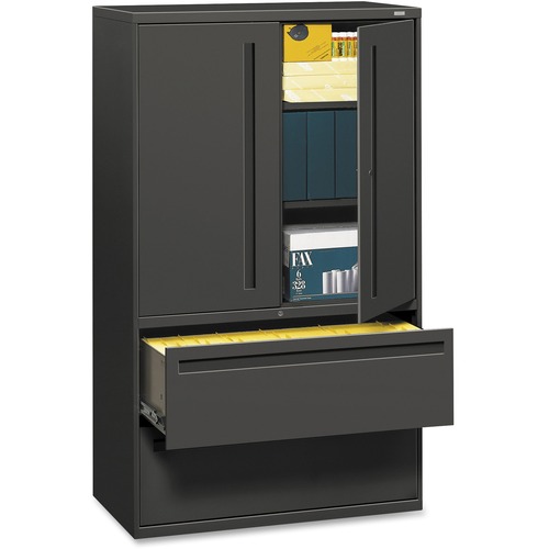 700 SERIES LATERAL FILE WITH STORAGE CABINET, 42W X 18D X 64.25H, CHARCOAL