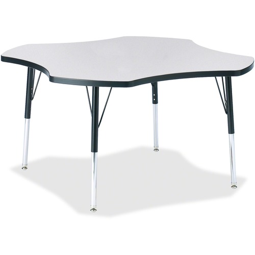 Jonti-Craft, Inc.  Activity Table, Four-Leaf, 15"-24"x48", Black