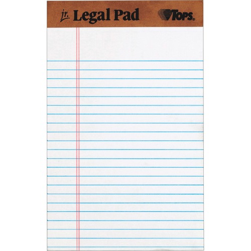 "THE LEGAL PAD" PERFORATED PADS, NARROW RULE, 5 X 8, WHITE, 50 SHEETS, DOZEN