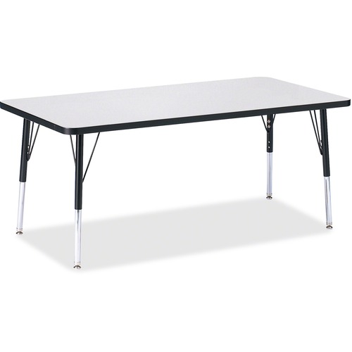 Jonti-Craft, Inc.  Kydz Activity Table, 30"x60"x15"-24", Gray/Black