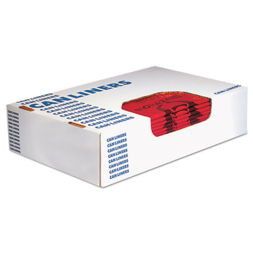 HEALTHCARE BIOHAZARD PRINTED CAN LINERS, 10 GAL, 1.3 MIL, 24" X 23", RED, 500/CARTON