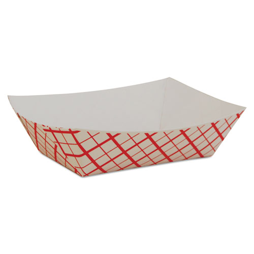 PAPER FOOD BASKETS, 0.5 LB CAPACITY, 4.58 X 3.2 X 1.25, RED/WHITE CHECKERBOARD, 1,000/CARTON