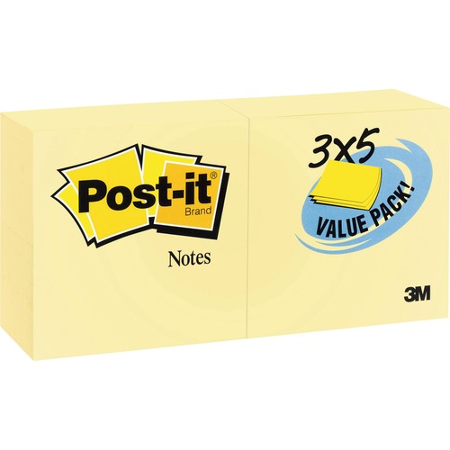 Original Pads In Canary Yellow, 3 X 5, 90-Sheet, 24/pack