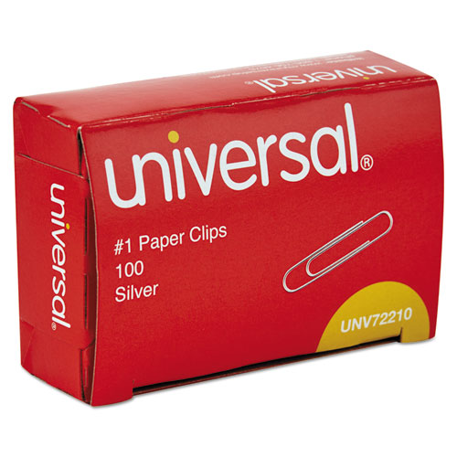 PAPER CLIPS, SMALL (NO. 1), SILVER, 100 CLIPS/BOX, 10 BOXES/PACK