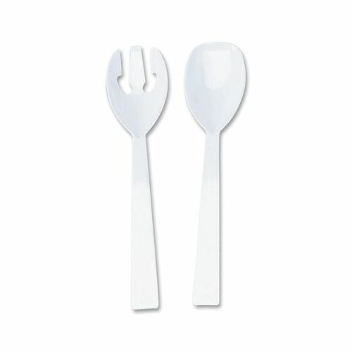 TABLE SET PLASTIC SERVING FORKS AND SPOONS, WHITE, 24 FORKS, 24 SPOONS PER PACK