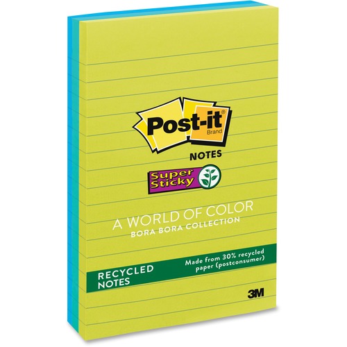 NOTE,POST-IT,4X6,3PK,LINED