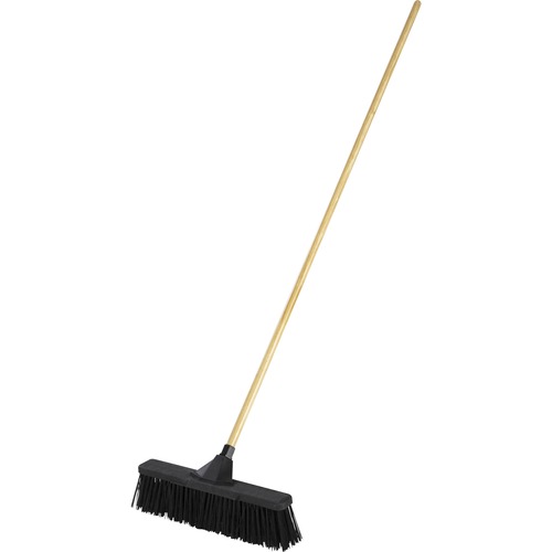 Rubbermaid Commercial Products  Push Broom,Anti-Twist,4" Hvy-dty Bristles,18"W,15/16" Handle