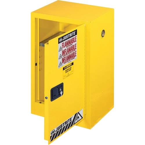 Just Rite  Flammable Liquids Cabinet,Single Door,18"x23-1/4"x35",Yellow