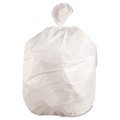 LOW-DENSITY WASTE CAN LINERS, 45 GAL, 0.6 MIL, 40" X 46", WHITE, 100/CARTON