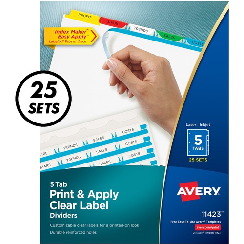 DIVIDERS,INDEX,5TAB,BRIGHT