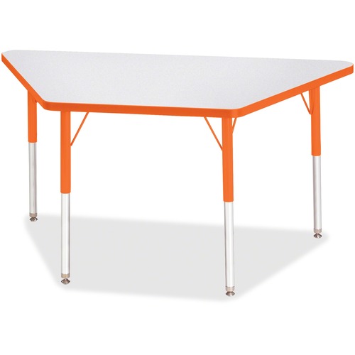 Jonti-Craft, Inc.  Activity Table, Trapezoid, 24"-31"x24"x48", Orange
