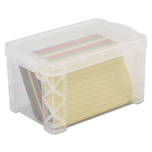 Super Stacker Storage Boxes, Hold 400 3 X 5 Cards, Plastic, Clear