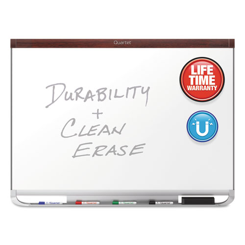 PRESTIGE 2 DURAMAX MAGNETIC PORCELAIN WHITEBOARD, 36 X 24, MAHOGANY FRAME