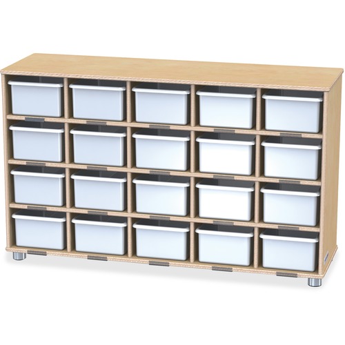 Jonti-Craft, Inc.  20 Cubbie Shelf,TureModern,w/White Bins,29.5"x48.5"x15",BC