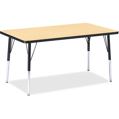 Jonti-Craft, Inc.  Activity Table, Rectangle, 24"-31"x30"x48", Maple/Black