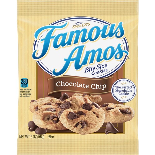 FAMOUS AMOS COOKIES, CHOCOLATE CHIP, 2 OZ SNACK PACK, 8/BOX