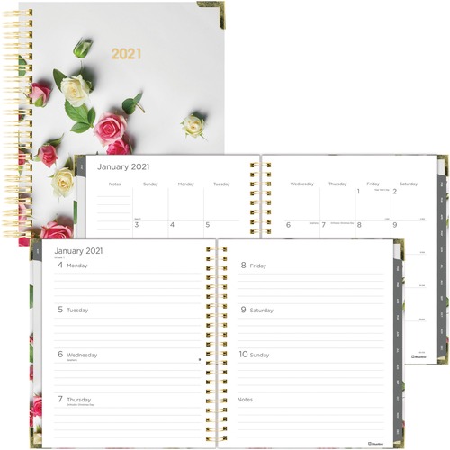 PLANNER,WK/MTH,ROSES,9"X7"