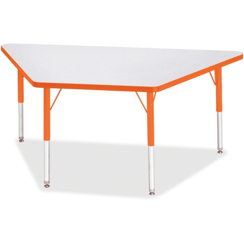 Jonti-Craft, Inc.  Activity Table, Trapezoid, 15"-24"x30"x60", Orange