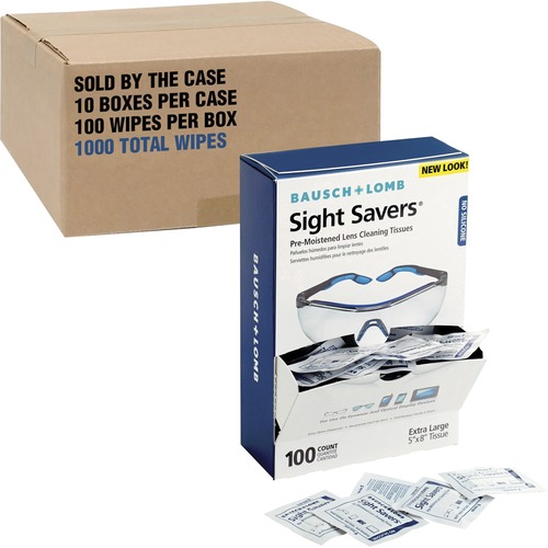 Sight Savers Premoistened Lens Cleaning Tissues, 100/box, 10 Boxes/carton