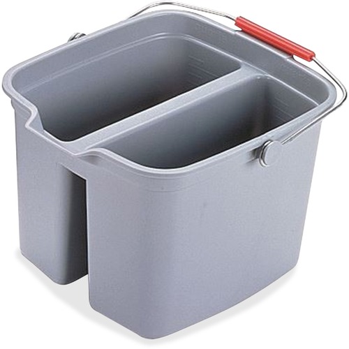 Rubbermaid Commercial Products  Double Bucket, 17 Quart, 13-7/8"x14-5/8"x10-1/8", Gray