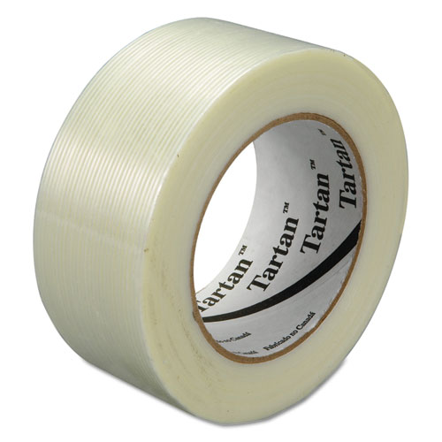 FILAMENT TAPE, 3" CORE, 48 MM X 55 M, CLEAR, 24/CARTON